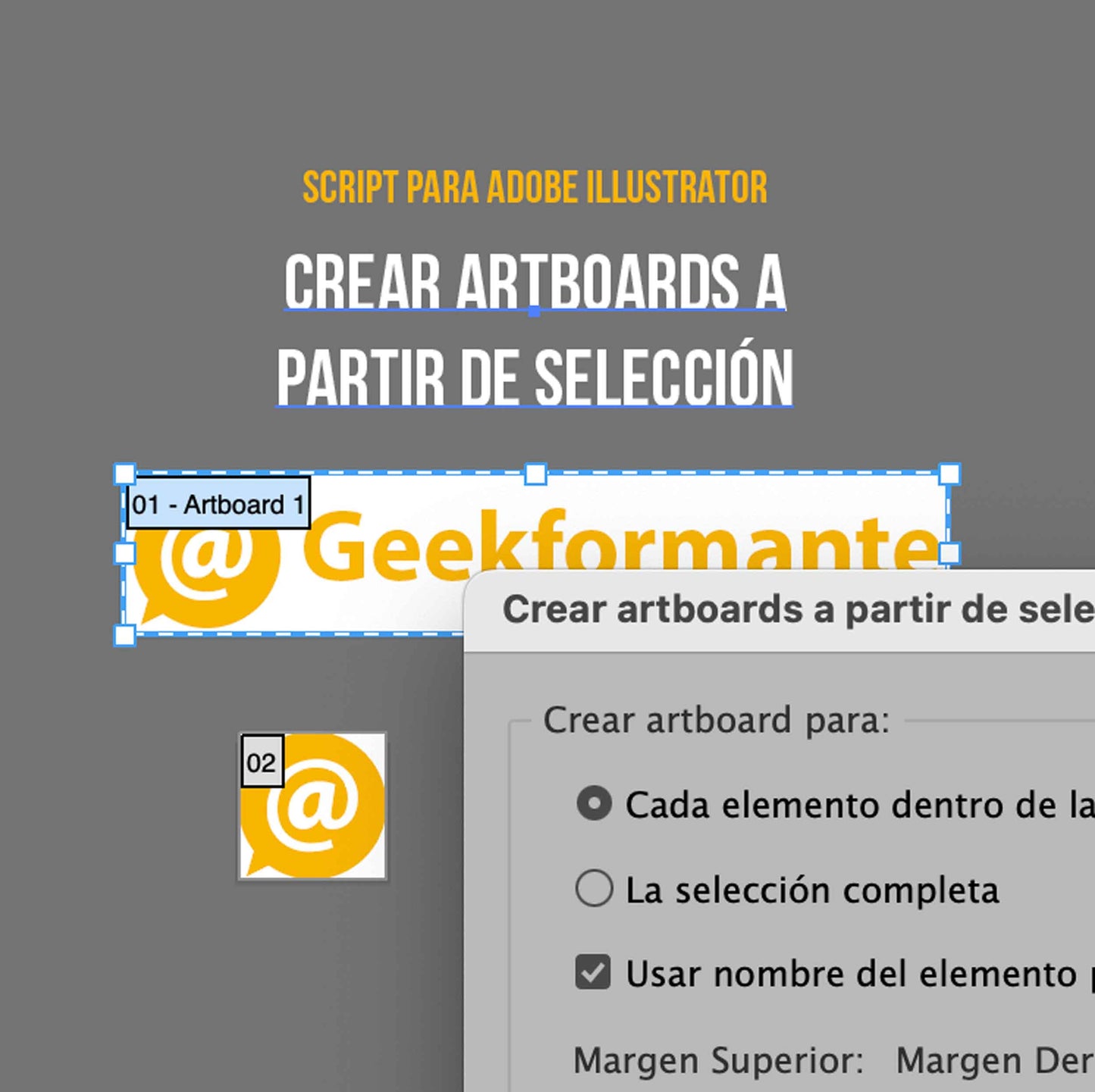 Crear artboards a partir de selección - Script para Adobe Illustrator