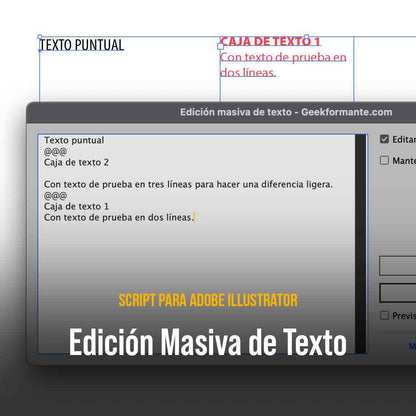 Edición Masiva de Texto - Script para Adobe Illustrator